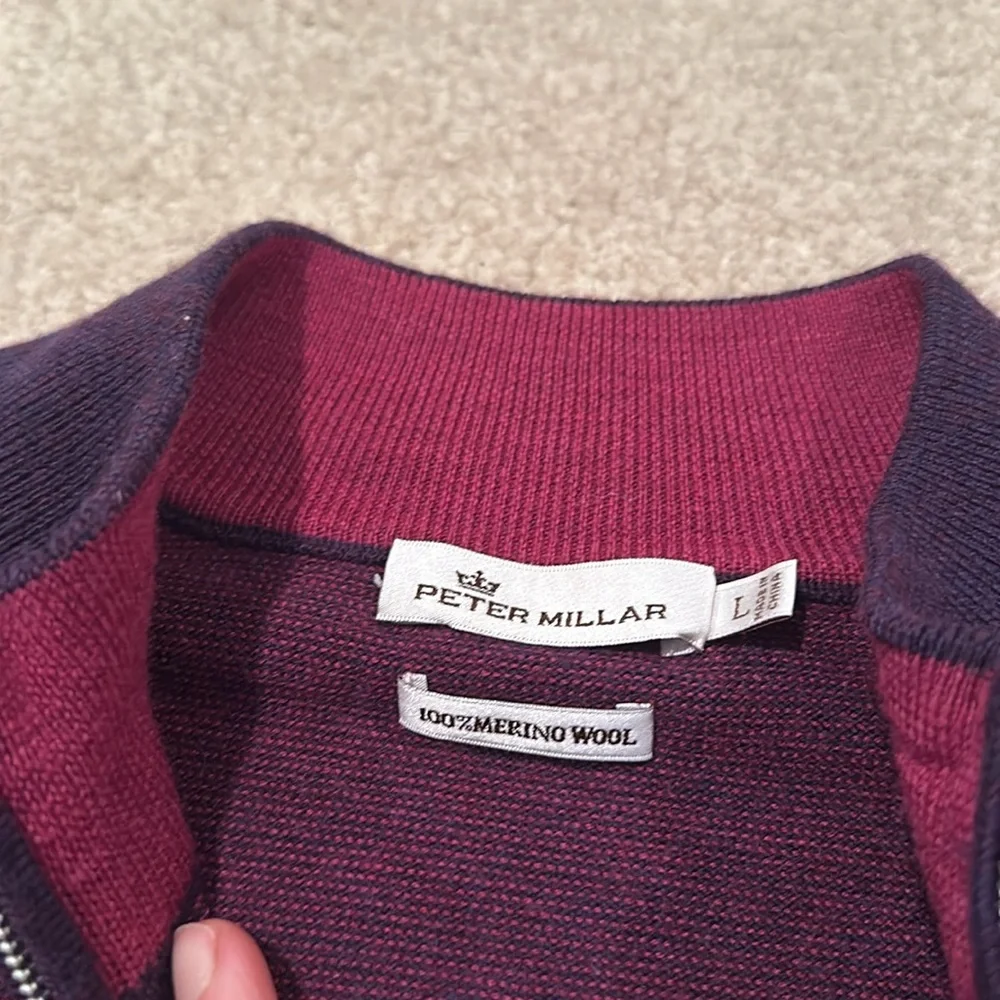 Peter millar striped quarter zip